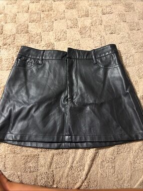 Fashion Nova Black Faux Leather Mini Skirt